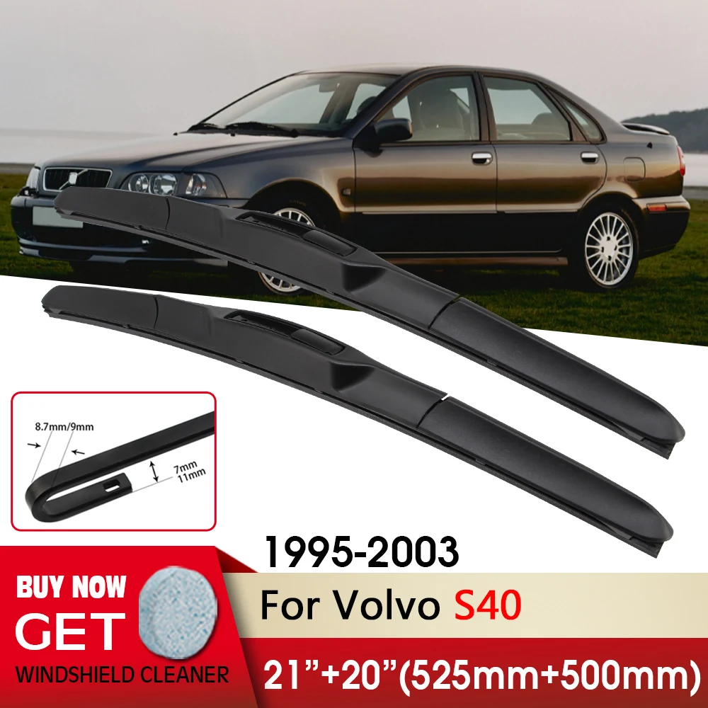 

Car Wiper RHD & LHD Front Wiper Blades 21"+20" For Volvo S40 1995-2003 Fit U Hook Arm Windshield Windscreen Front Window