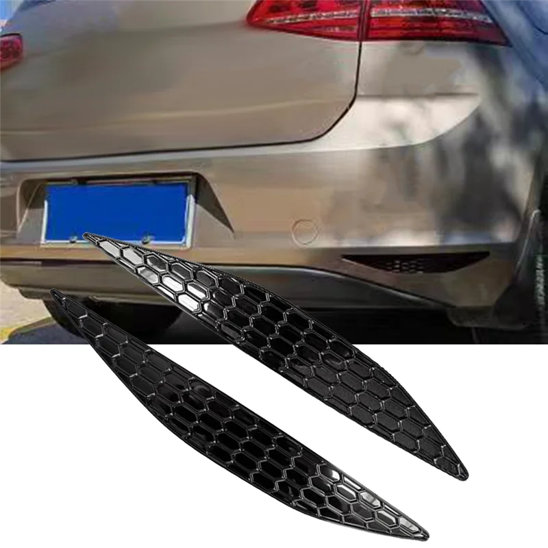 1Pair Car Styling Honeycomb Tail Rear Fog Light Cover Trim for Golf 7 GTI MK7 2014- Rear Bar Bumper Strips Sticker