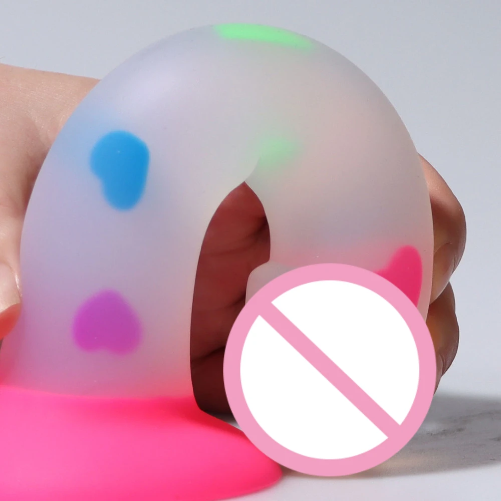 Cute Soft Luminous Dildo Female Masturbator Sex Toys For Women Men Skin Feeling Realistic Penis Silicone With Suction Cup Dildos