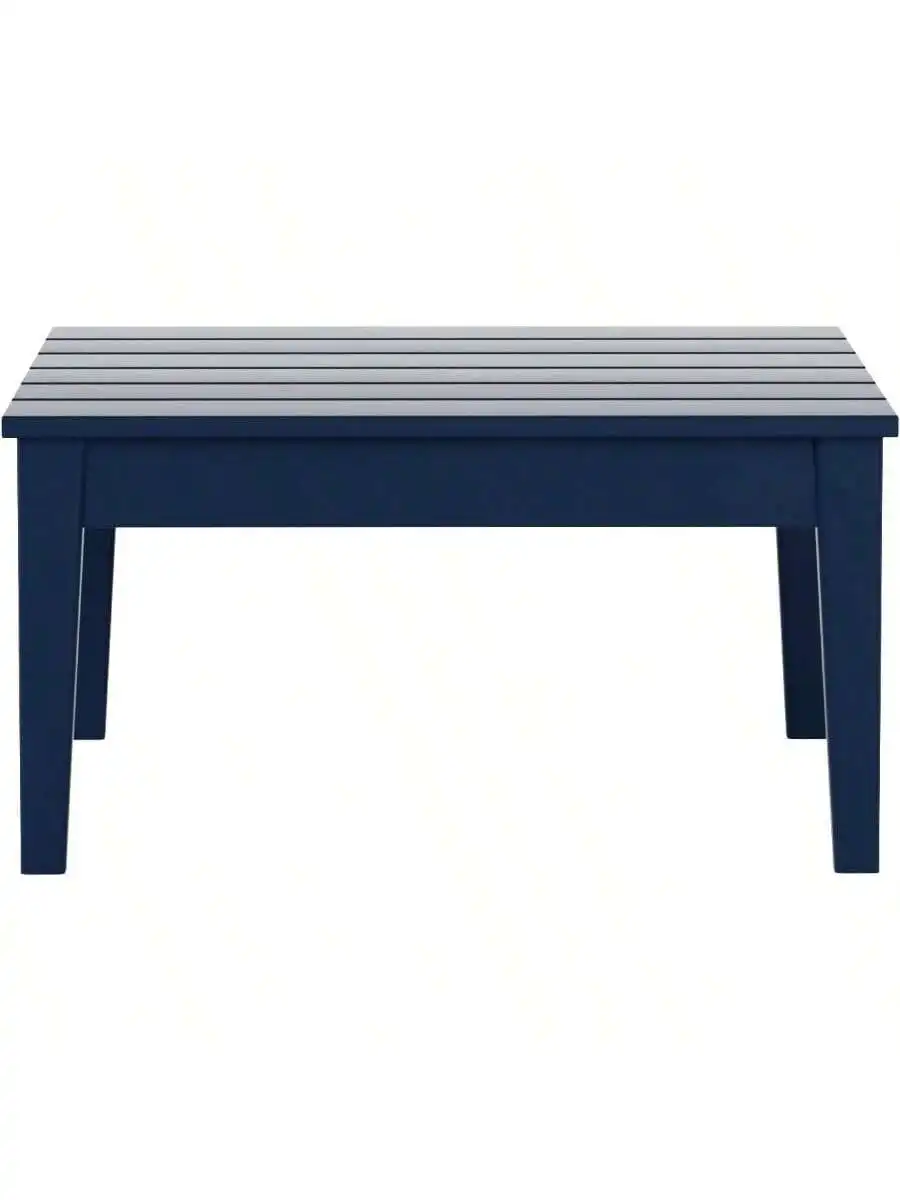 WestinTrends Ashore Outdoor Coffee Table 32 Inch All Weather Poly Lumber Adirondack Patio Coffee Table Square Low Table 4