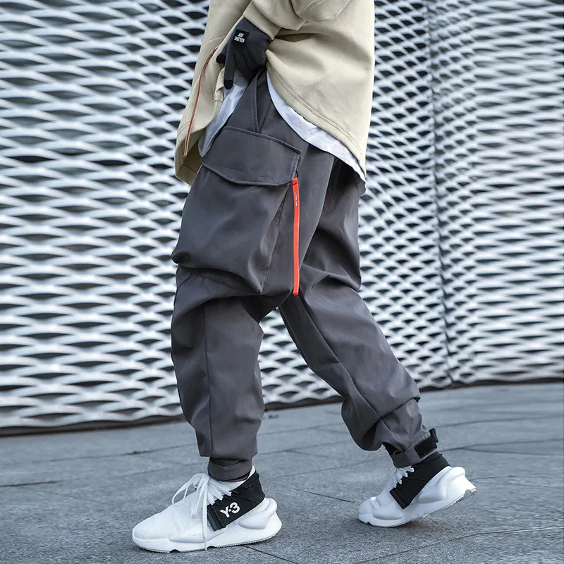 11 BYBB'S DARK Hip Hop Cargo Pants Men Ribbons Casual Loose Joggers Trousers Elastic Waist Fahsion Harajuku Streetwear Pant W582 4