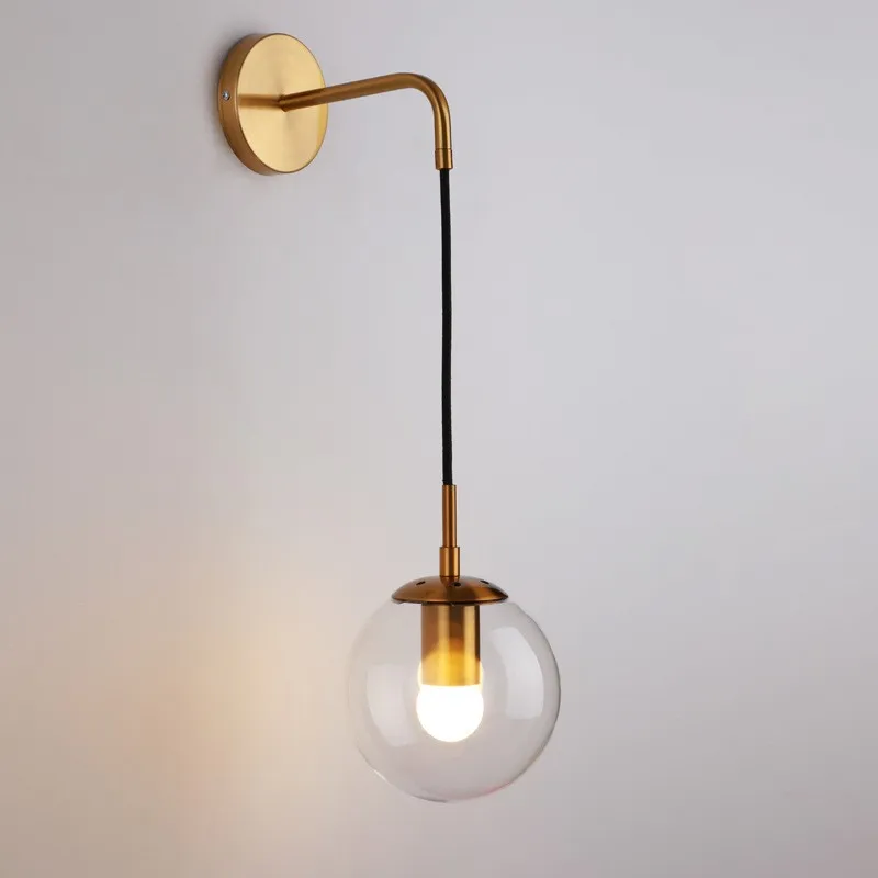 

Post Modern Gold Glass Wall Lamp Nordic Creative Bedroom Led Wall Light Living Room Stair Bedside Bedroom Lights