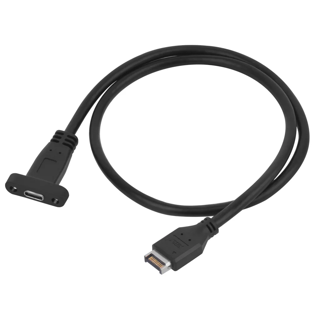 RGEEK 50cm USB-C Female Connector Extension Cable with Panel Mount Screw