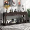 Console Table Hallway Sofa Entryway Side Table 63" Long Furniture with 4 Drawers and Bottom Shelf for Living Room Home Decor 1