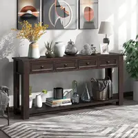 Console Table Hallway Sofa Entryway Side Table 63" Long Furniture with 4 Drawers and Bottom Shelf for Living Room Home Decor 1