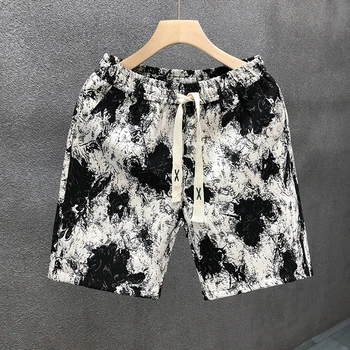 2025 Men's Breathable Quick-Dry Jogging Pants Sportswear Print Drawstring Outdoor Fitness Pants Male Clothing Summer Trousers 1