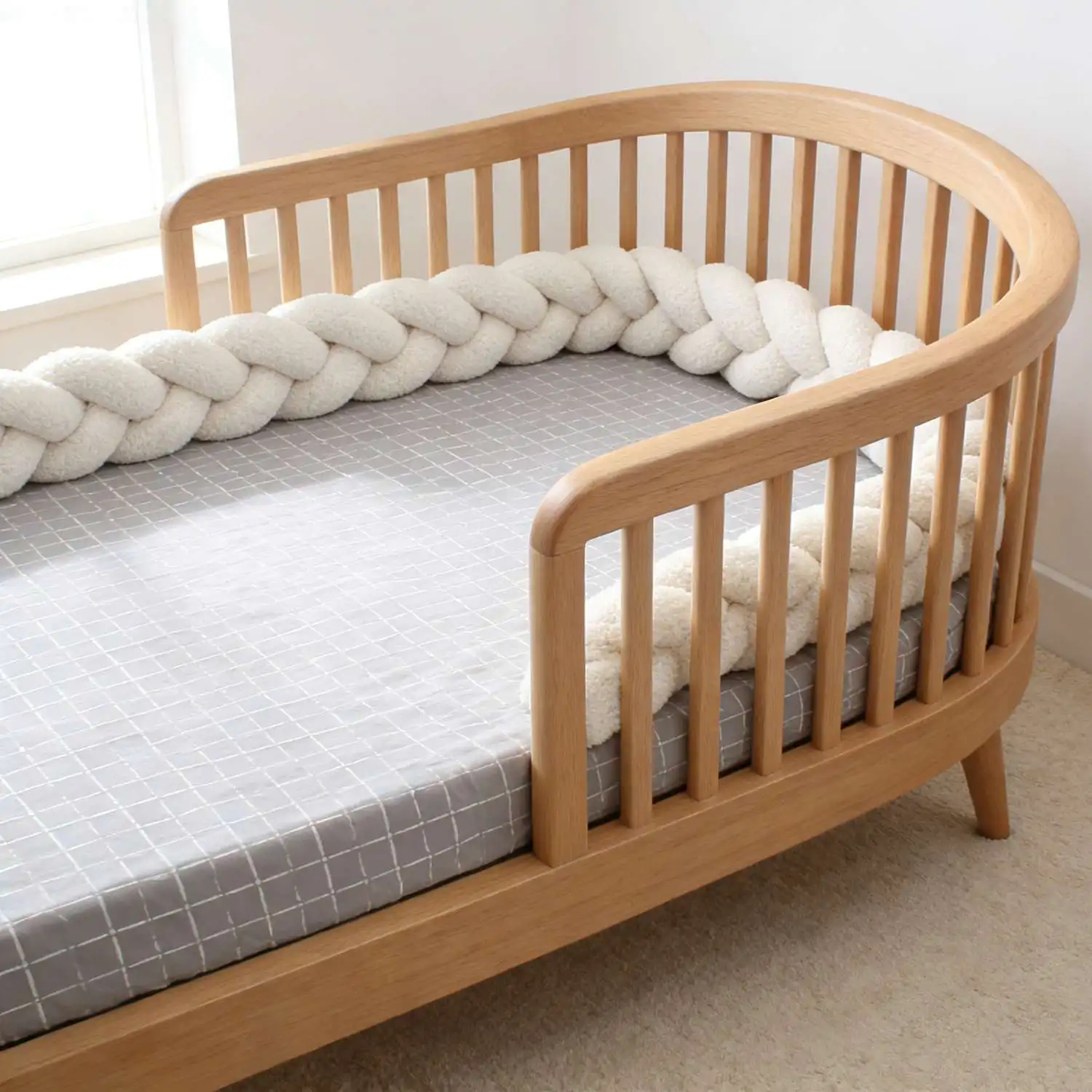 Baby Crib Protector  Infant Cradle Pillow Cushion Braid Crib Bumper Protector Room Decor Tresse Tour De Lit Bebe 1M 2M 3M 4M - 3
