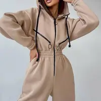 Korea Fashion Hoodies Jumpsuit One Piece Casual Rompers À Manches Longues Hiver Taille Haute Salopette Femmes Tenue Femmes Tracksuit pull 2
