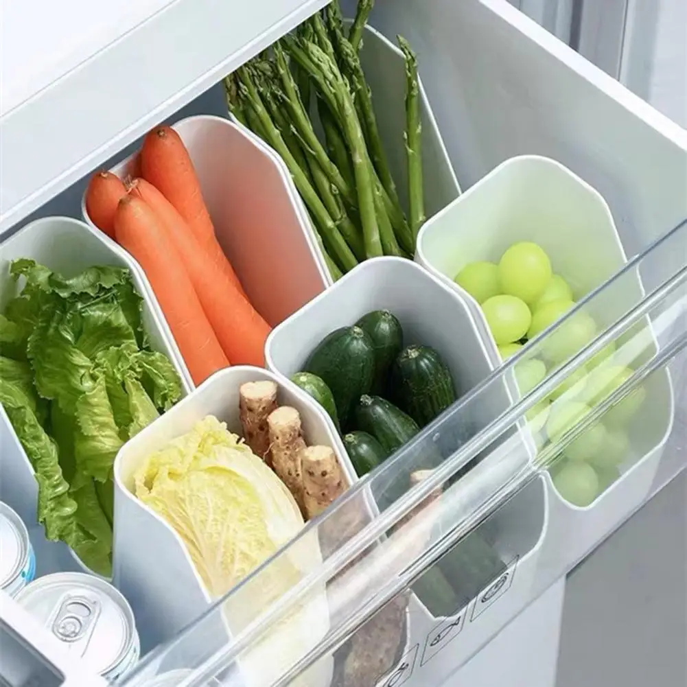 

Fridge Food Storage Boxes Organizer Sundries Holder Case Inclined Opening Classify Storing Plastic Living Room Desktop Rack