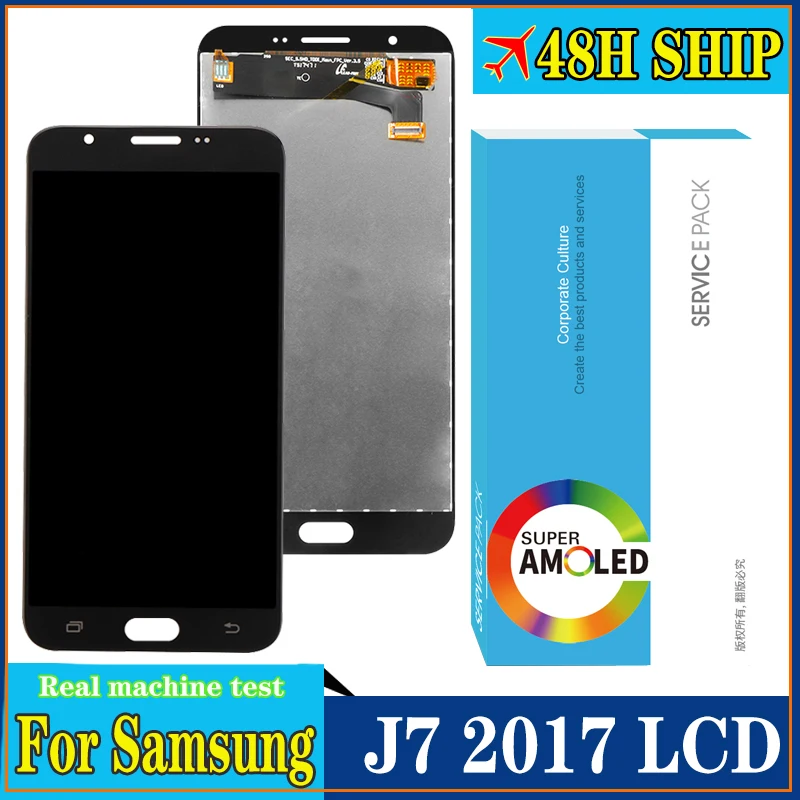 Дисплей 5 ''для Samsung Galaxy J7 J727 SM-J727P J727V J727A полный ЖК-дисплей сенсорный экран