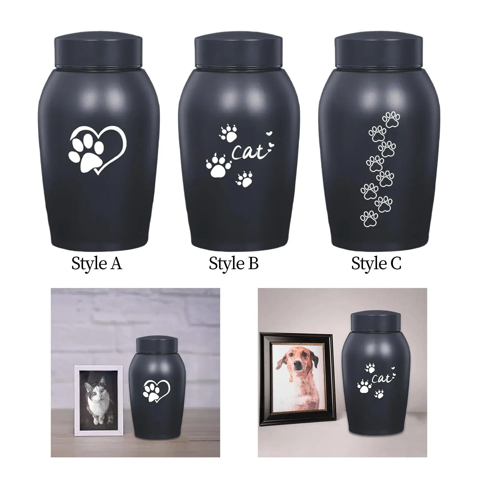 Dog Cat Ashes Stainless Steel Pet Urn Funeral Cremation Urn Pet Burial Memorial Keepsake Box Kitty Kitten