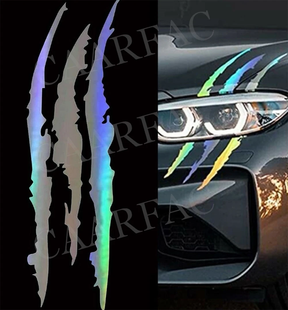 Monster Claw Zerkratzte Streifen Aufkleber Krallenmarkierungen Aufkleber Motorrad Auto Reflektierende Aufkleber Universal Moto Dekoration Zubehör – Detail 8