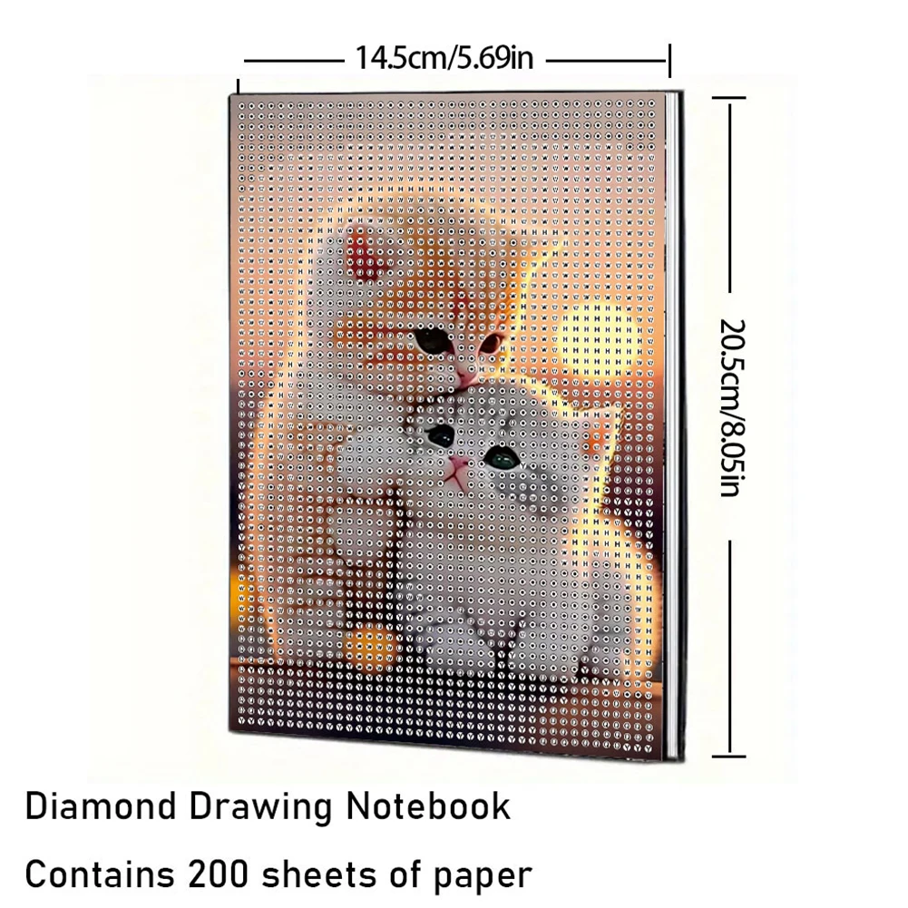 Diamond Art Painting Notebook Kit DIY 5D Diamond Painting Diary Book Diamond Art Sets for Adults Beginners Holiday Birthday Gift