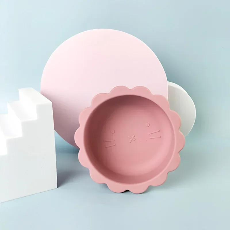 

Food Grade Silicone Lion Bowl Children's Cartoon Soup Rice Complementary Food Tableware Baby Baby Plate Bowl Plate