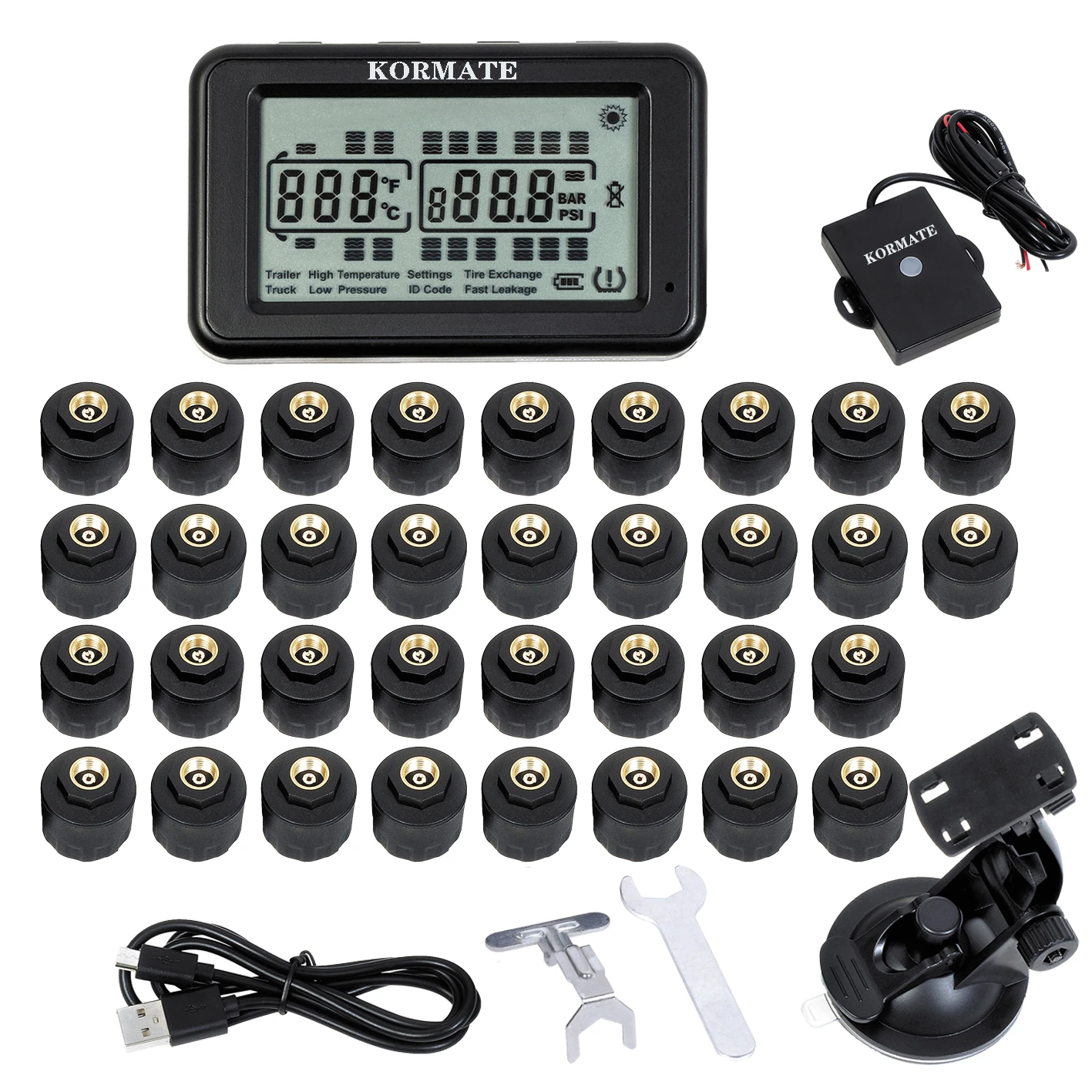 KORMATE Truck Tire Pressure Monitoring System,7 Alarm Modes,Long