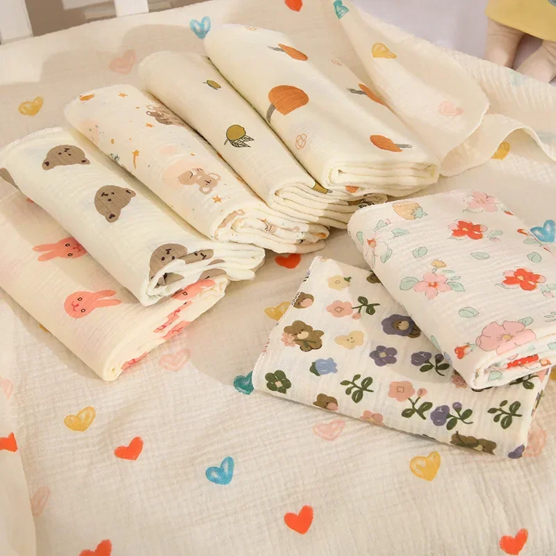 Swaddle blanket baby double layer muslin cartoon print 80*80cm