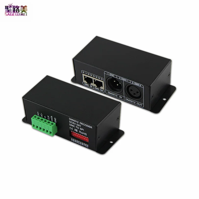 DMX512 декодер сигналов 12V DMX контроллер для LPD6803 8806 TM1809 P9813 TLS3001 WS2801 WS2811 WS2812 TM1814 SK6812