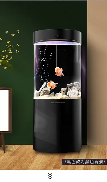 Fish Tank Cylinder Small and Medium-Sized Living Room Home Acrylic White  Aquarium - AliExpress