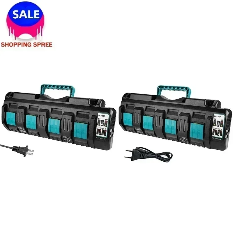 

SALE DC18SF 4-Port 14.4V 18V 4X3A Li-Ion Battery Charger For Makita BL1820 BL1830 BL1850 BL1430 Power Tools