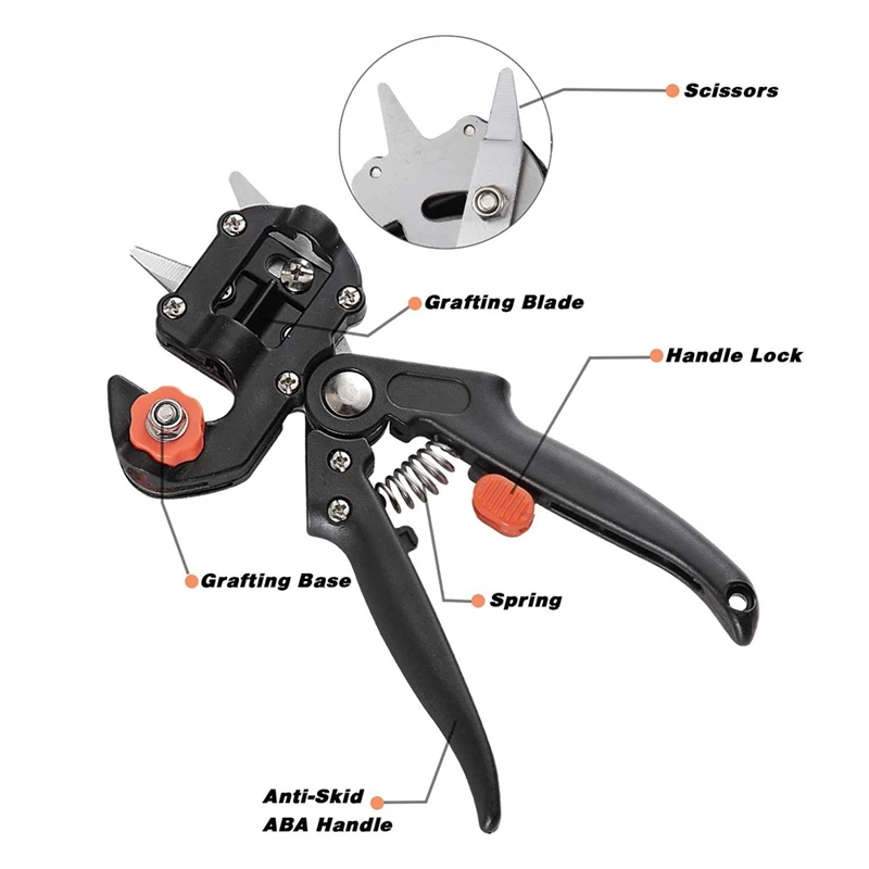A50I Grafting Tool Kit Garden Pruner Tools For Fruit Trees Grafting Including Tapes Grafting Knife & Replacement Blades 6