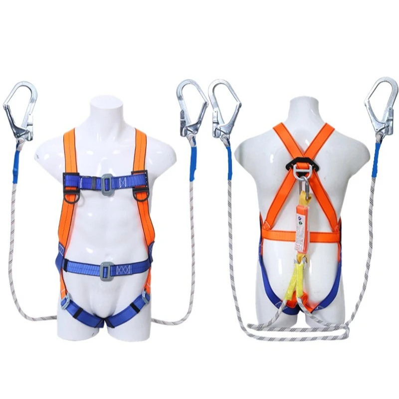 Durable Outdoor Safety Rope with Secure Locking Mechanism and Hook Connector for High Altitude Work - 2M