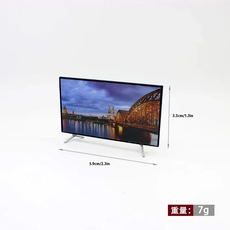 1/12 Scale Miniature TV with Stand - Dollhouse Accessory for Home Decor, Realistic Model for DIY Crafts & Gifts Small Ornament 5