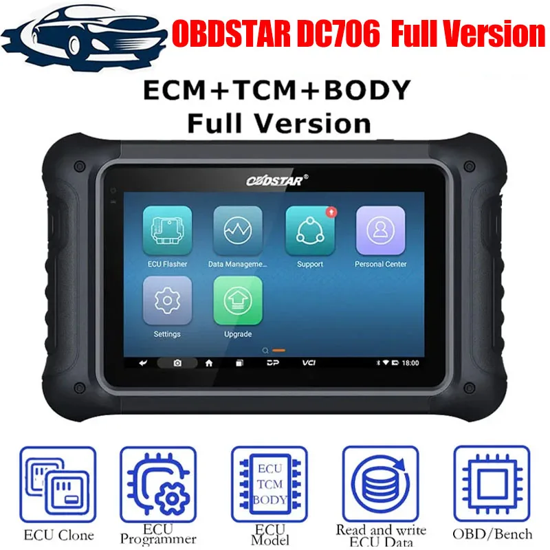 OBDSTAR DC706 ECU Tool Full Version for ECM /TCM/ BODY/Clone by OBD or BENCH for Car and Motorcycle Plus P003 Free Shipping