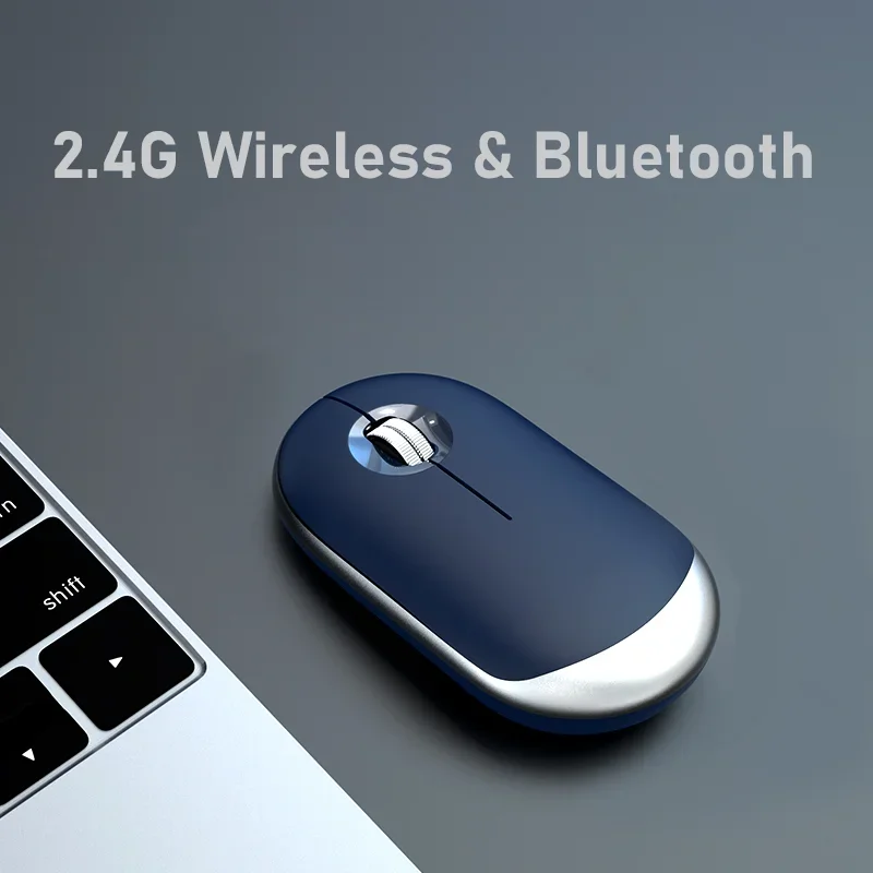 Mouse Wireless Ricaricabile Bluetooth Silenzioso Computer Ergonomico 1600 Dpi Per Ipad Mac Tablet Macbook Air Laptop Pc Gaming Office
