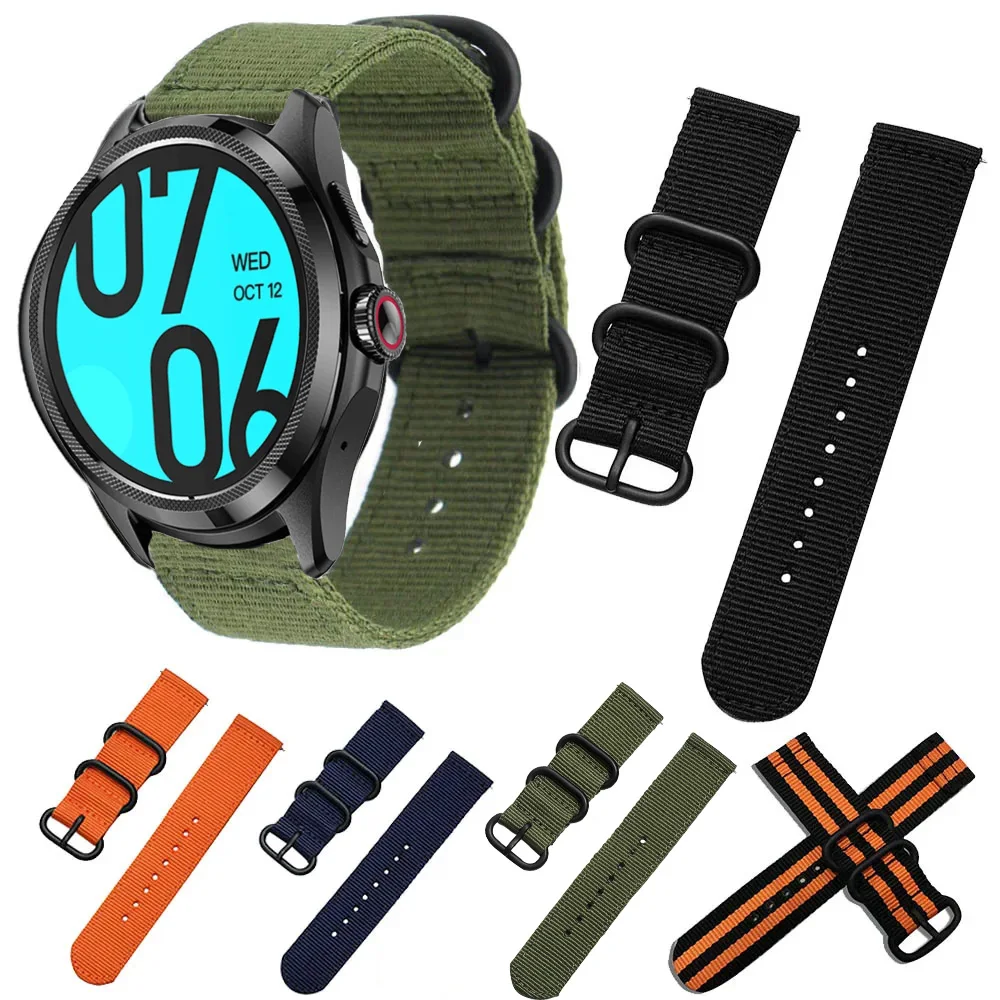 

24MM Nylon Watch Band For TicWatch Pro 5 Replacement Strap Wristband for Tic watch pro 5 Canvas sports Bracelet accessory Correa