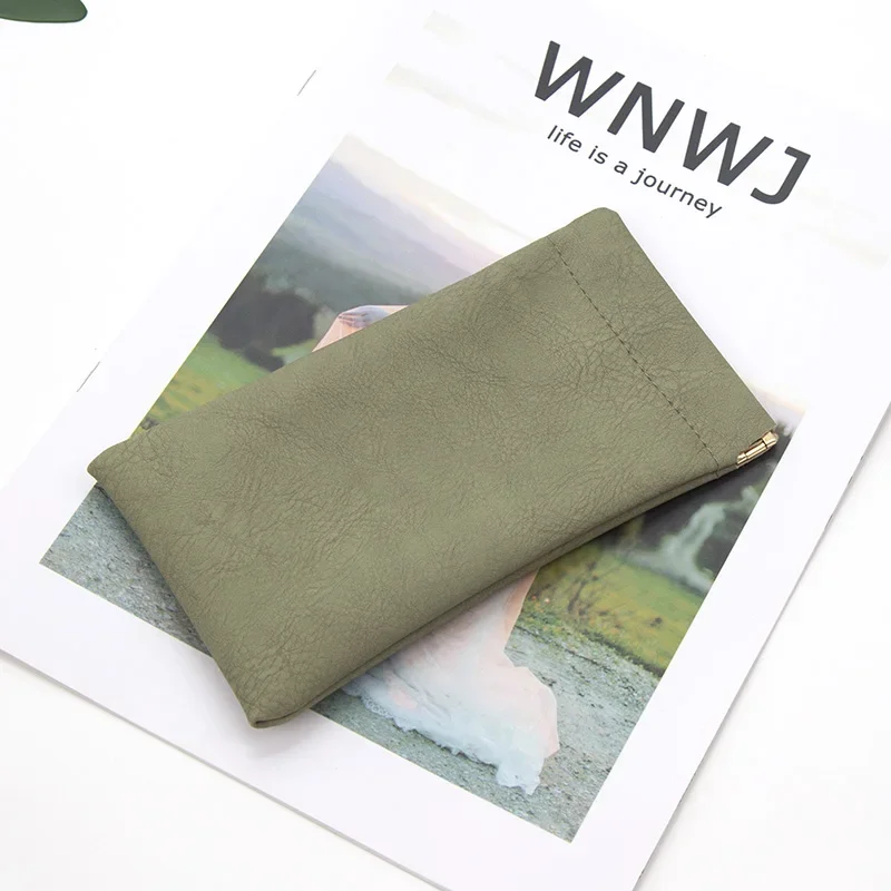 Unisex Soft PU Leather Eyewear Storage Pouch - 4 Colors
