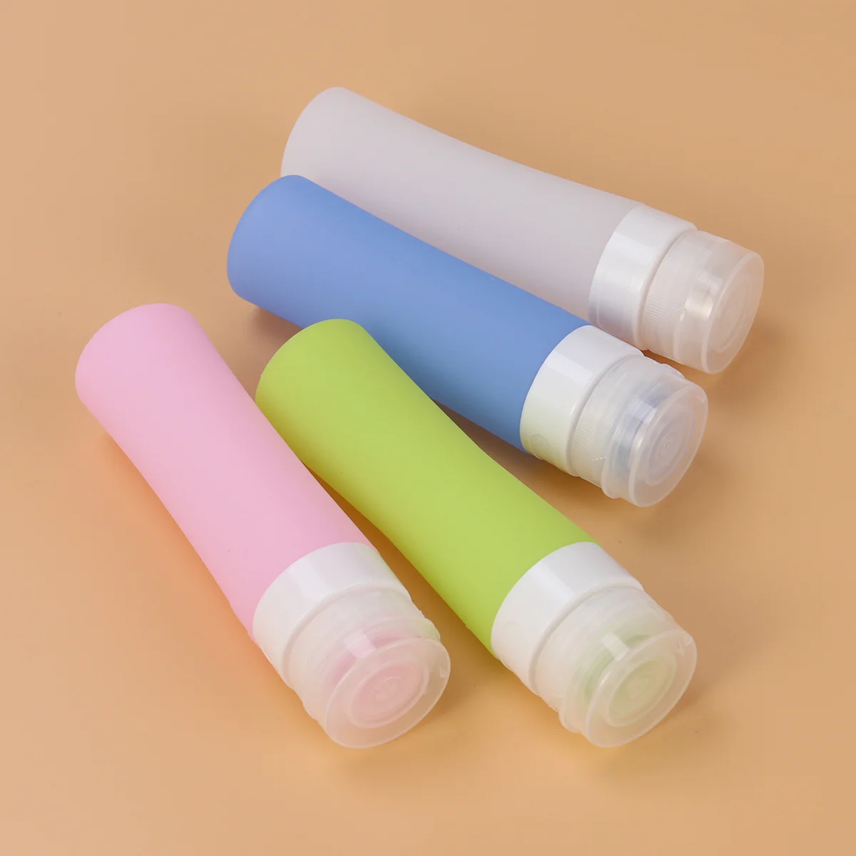 

4 Pcs Travel Containers for Toiletries Silicone Bottles Shampoo Liquid Dispenser