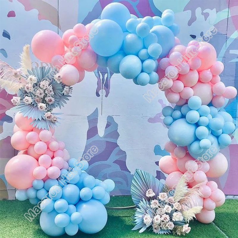 

Macaron Blue Pink Balloon Wedding Party Background Baby Shower Festival Kids 1st Birthday Decoration Event Welcome Garland Kits