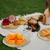 5 Pcs Bamboo Paper Plate Holder - 10 Inch Round Woven Plate Holder Reusable Paper Plate Holders for Picnic Party 4