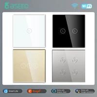 BSEED WIFI Wall Switches Smart Touch Screen LED light Switches 1/2/3Gang 1/2/3Way Google Alexa App Power Switches Neutral Wire