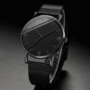 Fashion Men Mesh Band Quartz Watch with Beads Bracelet Black 5