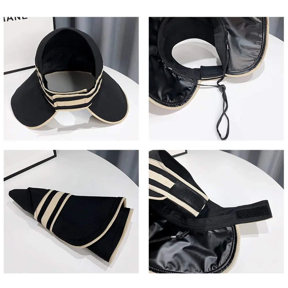 Sun Protection Hat Women's Summer Hat Female Outdoor Beach UV Protection Breathable Empty Top Hats Lady Foldable Hollow Scallop Cap