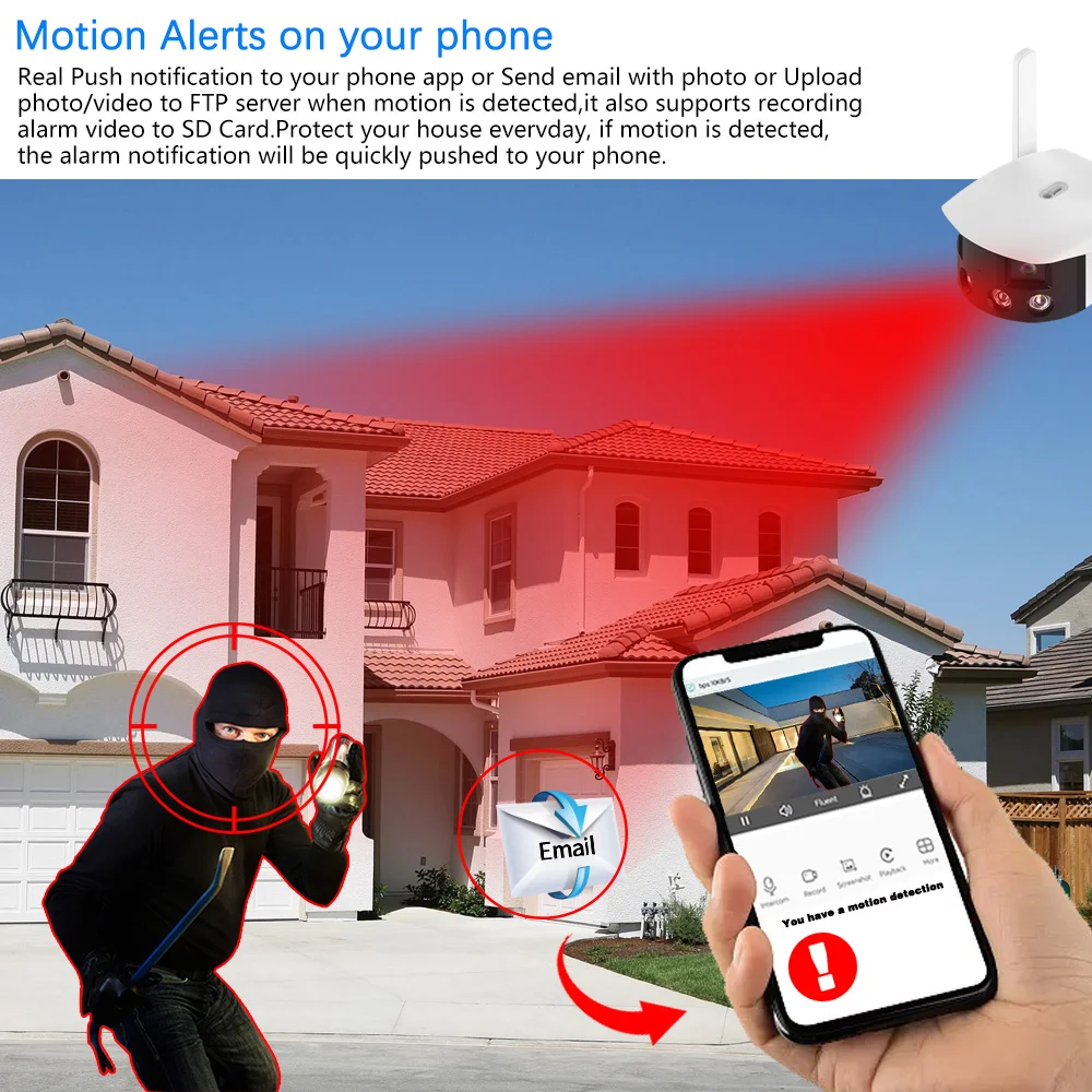  ߿ IP ī޶, 4MP HD 180      ī޶,   P2P  iCSee, 4K, 8MP
