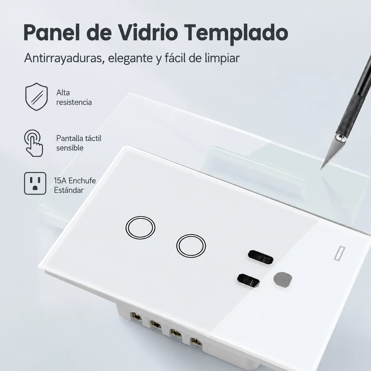 Melery AU Smart Tuya WiFi Light Switch Argentina Plug Australia Outlet Touch Glass Wall Socket Remote by Alexa & Google Home - 4