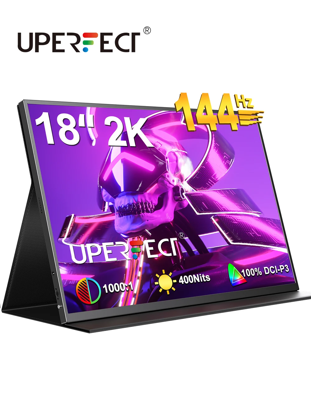 

UPERFECT UGame B118 100% DCI-P3 400 кд/м² 2K HDR FreeSync Портативный монитор 144 Гц Игровой дисплей с VESA для Steam Deck PS4/5 Switch XBOX ONE Компьютер Телефон Игровые устройства