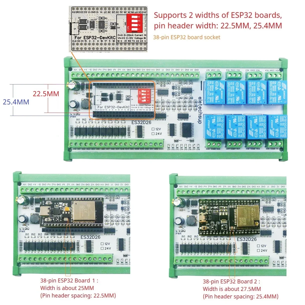 รูปสินค้า บอร์ดควบคุมอัจฉริยะ ESP32 สำหรับระบบอัตโนมัติ