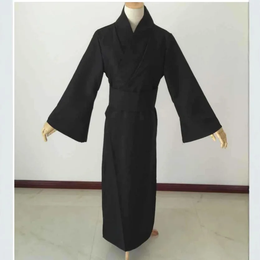 Japanese Traditional Samurai Kimono For Men Yukata Bathing Robe Hekoobi Loose Style Sauna Wear Homewear Belt Long Gown Cotton
