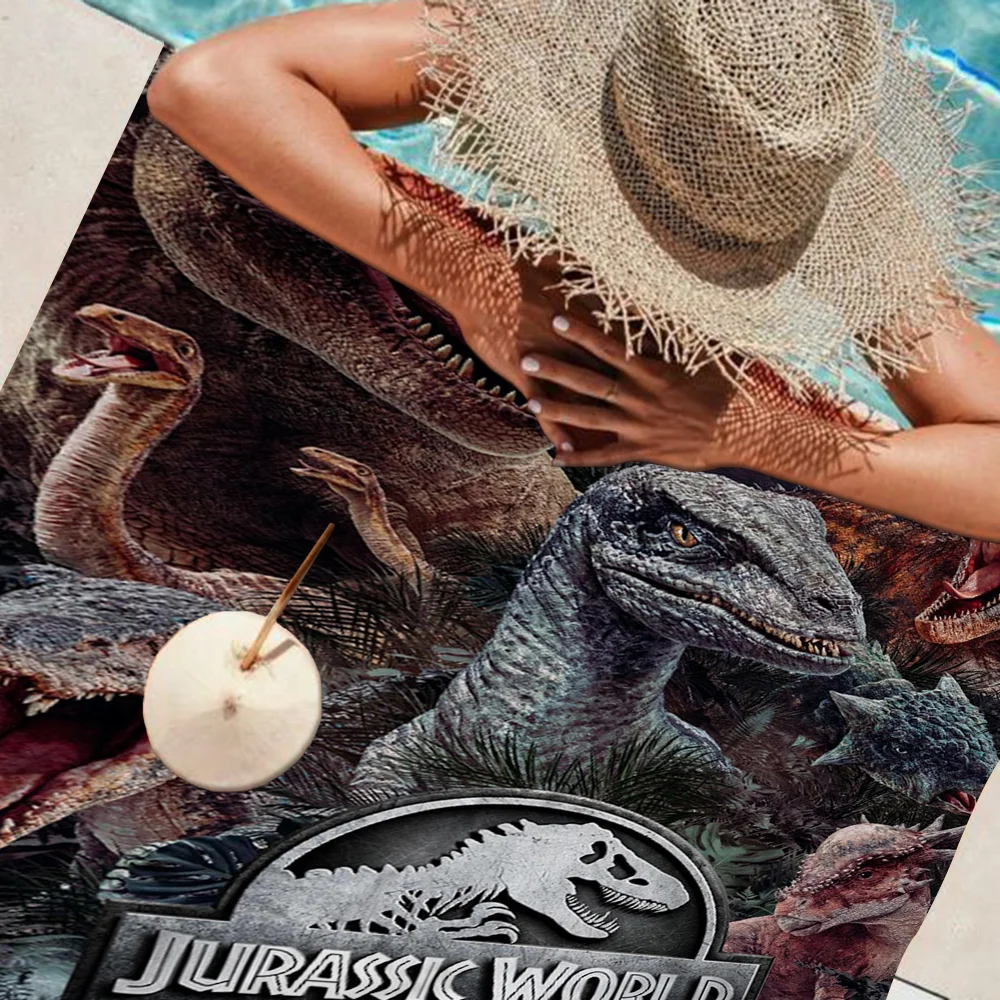 Jurassic Park Movie Beach Towel For Kids Personalized Bath Towel Pool Towel Vacation Gift Picnic Towel Party Gift 4