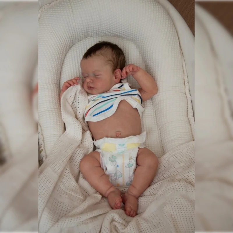 

19 Inch Asleep Doll Re-born Baby Girl Realistic Vinyl Full Body White Skin Girl Doll for Kid Age with Clothes Outfit