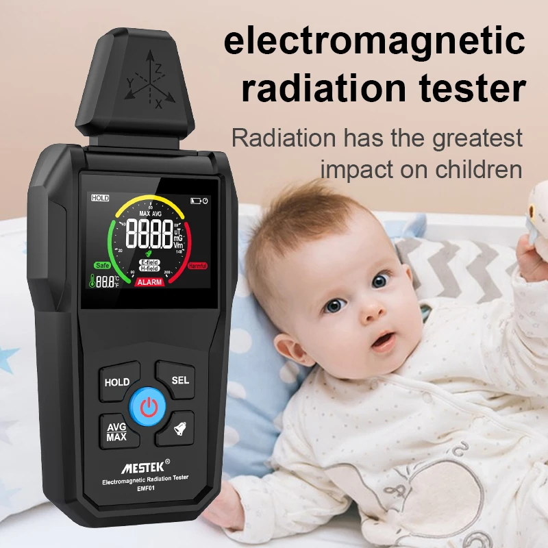 Mestek EMF Meter Professional Electromagnetic Field Radiation Detector Handheld Radiator Electric Magnetic Dosimeter Geiger Test radiation detector emf meter tester