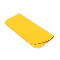 Luxurious PU Leather Eyewear Protector - Solid Color Sunglasses Case & Pouch (Yellow)