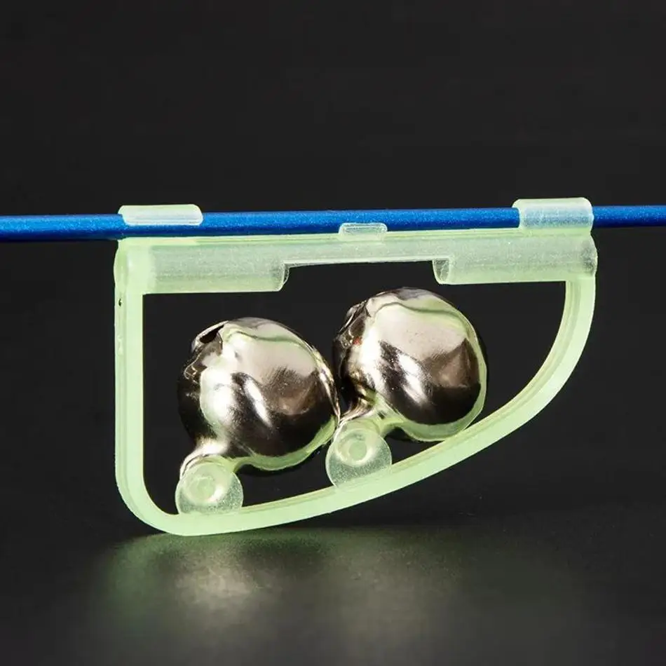 New 5 Pcs 5cm*3cm Fish Bell Fishs Equipment Luminous Sea Fishing Feeder Fishing Bell Twin Rod Tip Fish Bell Alarm Fish Tackle