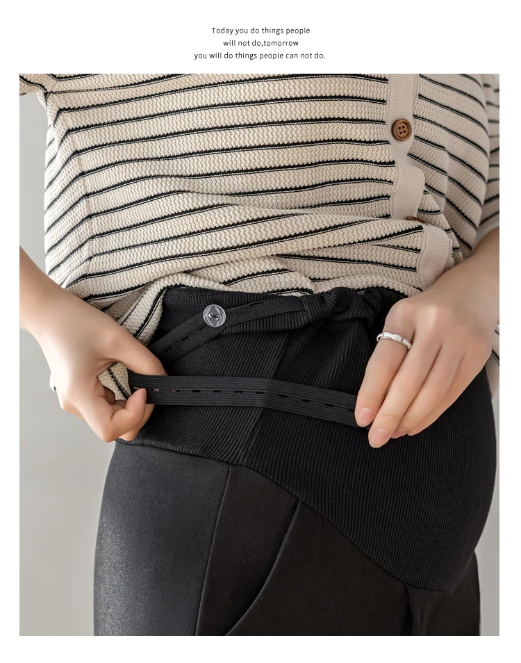 Korean Style Maternity Pants Summer Thin Office Lady Belly Trousers Elegant Pregnant Woman Straight Trousers maternity pants