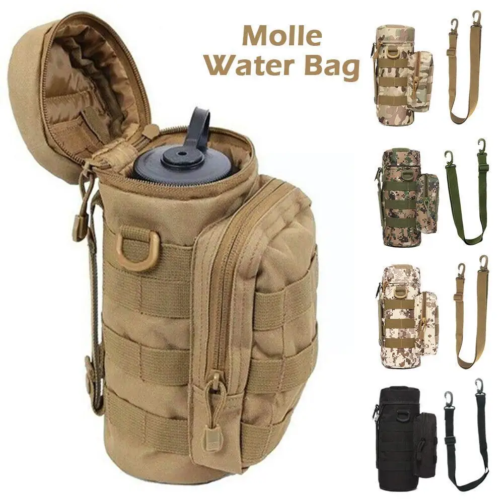 

Outdoor Tactical Molle Water Bottle Pouch Holder Kettle Waist Shoulder Bag For Army Fans Climbing Camping Hiking Bags C8j2