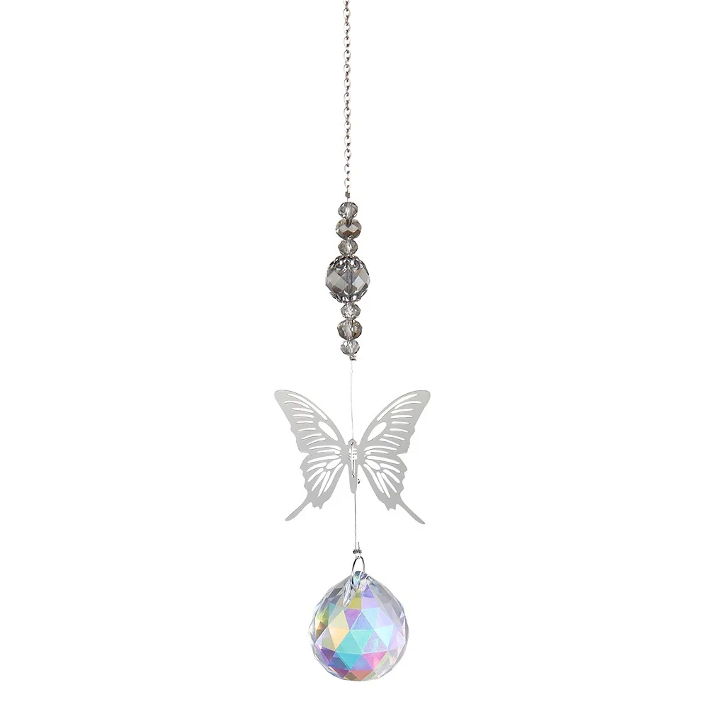 Attrape-Soleil Papillon Cristal – Suncatcher Arc-en-Ciel, Ornement Fenêtre Jardin Suspendu Scintillant