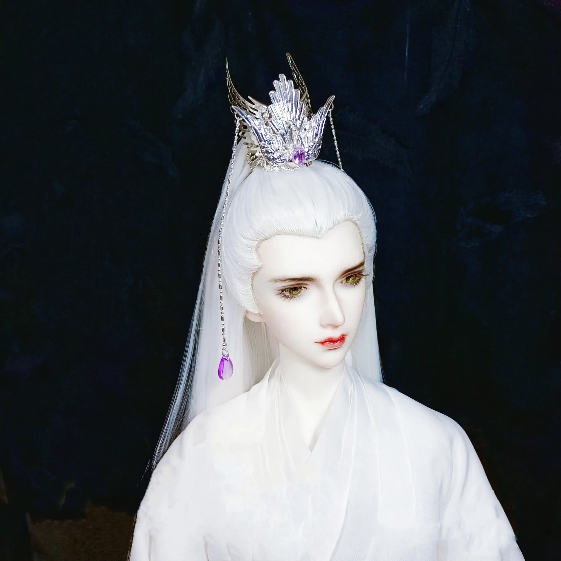 

1/3 BJD Doll Accessories Silver“ Flying Phoenix" Ancient Style Headdress Free Shipping